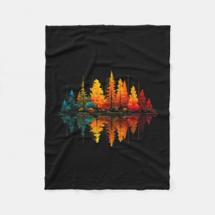 Forest trees lake reflection wildlife outdoor fleece blanket