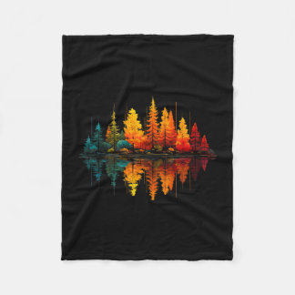 Forest trees lake reflection wildlife outdoor fleece blanket