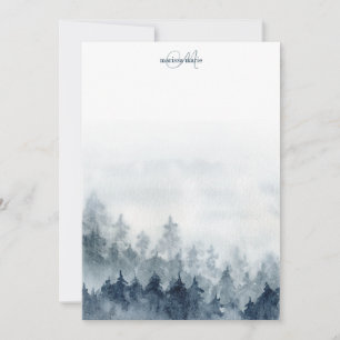 Forest Trees Monogrammed Card