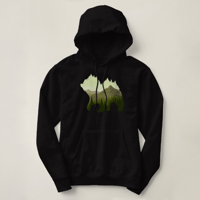 Forest Trees Outdoors Nature Animal Wildlife Mount Hoodie (Design Front)