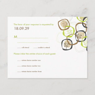 Forest Trees & Rings Wedding (R) RSVP Reply Card