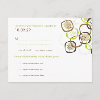 Forest Trees & Rings Wedding (R) RSVP Reply Card