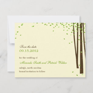 Forest Trees Save The Date Announcement - Green -