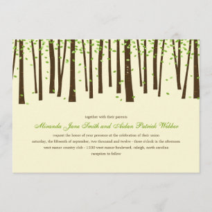 Forest Trees Wedding Invitations - Green