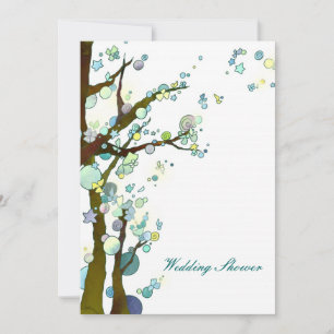 Forest Trees White Wedding Couples Shower Invitation
