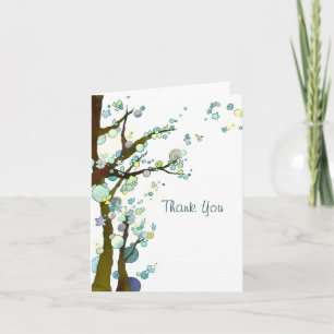Forest Trees White Wedding Thank You Card