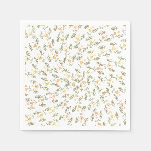 Forest Tropical Botanical Baby Shower Party Napkin (Front)