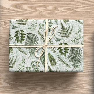 Forest Undergrowth Moss & Sage Green Wrapping Paper Sheet