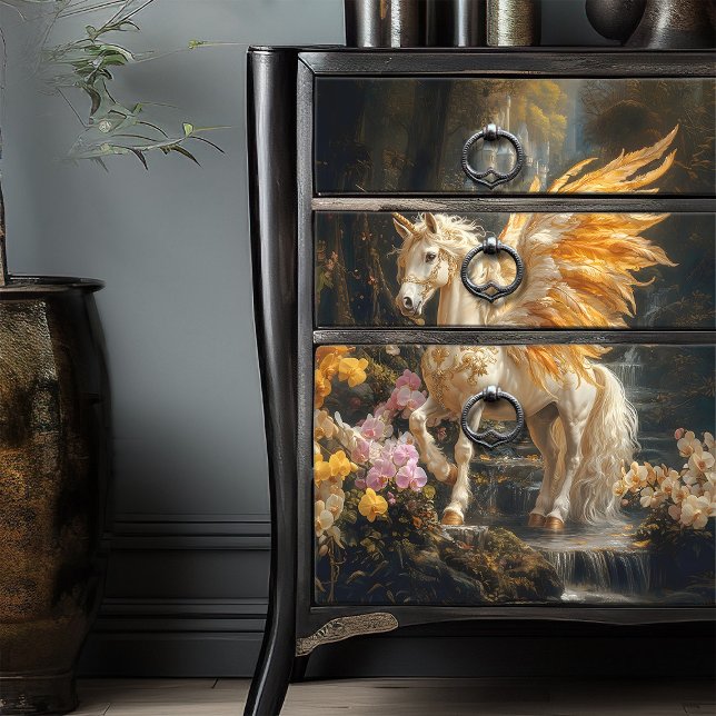 Forest Unicorn Golden Wings Woodland Upcycling Tissue Paper (Creator Uploaded)