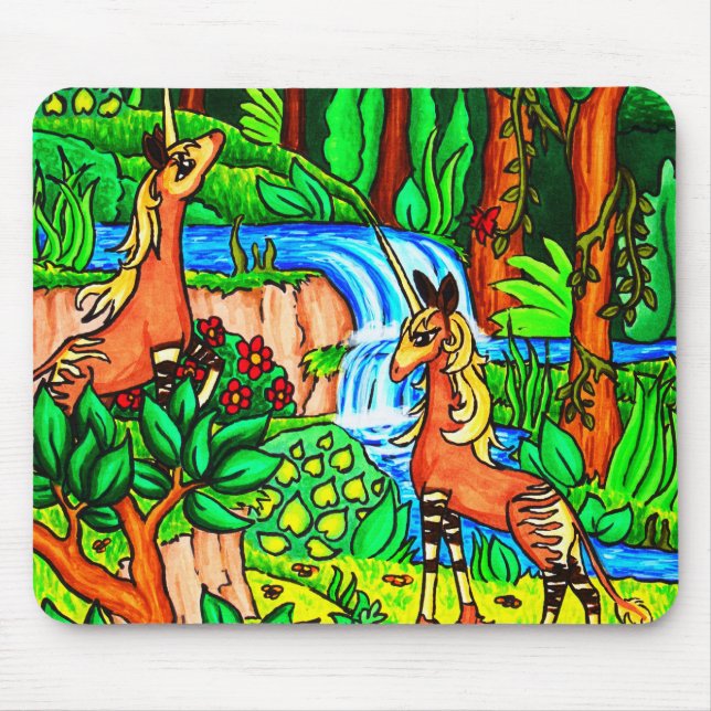 Forest Unicorn Okapi Standard Mouse Pad (Front)