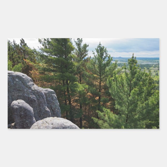 Forest Valley Overlook at Castle Mound Rectangular Sticker (Front)