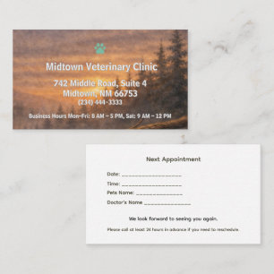 Forest Veterinary Appointment Reminder Card
