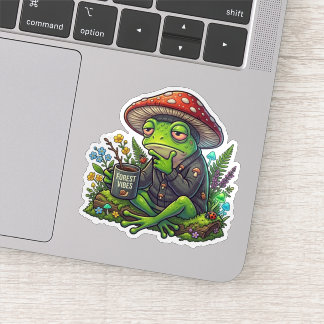 "Forest Vibes Frog Sticker"