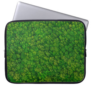 Forest view from above, aerial top view with copy laptop sleeve
