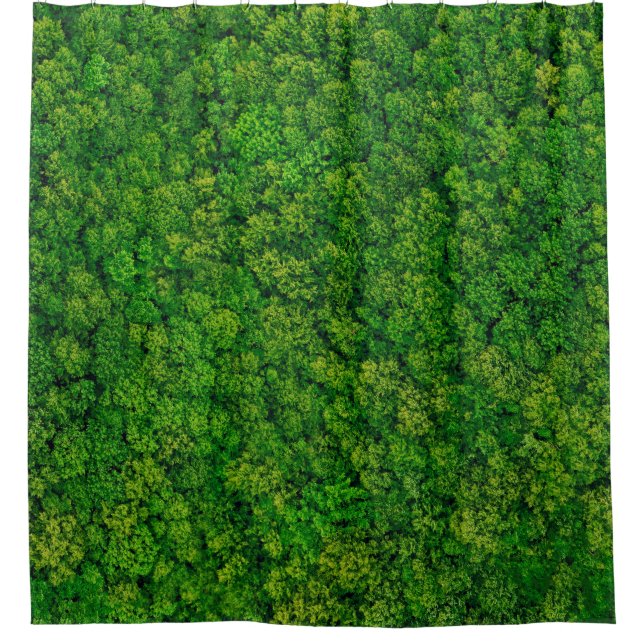 Forest view from above, aerial top view with copy  shower curtain (Front)