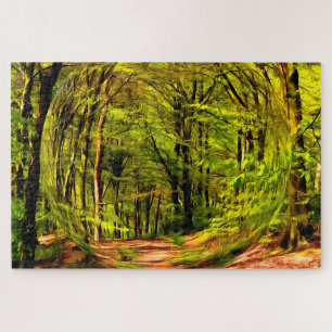 Forest Walk in Spring. Jigsaw Puzzle
