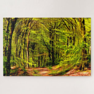 Forest Walk in Spring. Jigsaw Puzzle