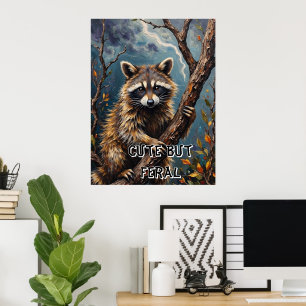 Forest Watcher: Raccoon on a Limb Poster