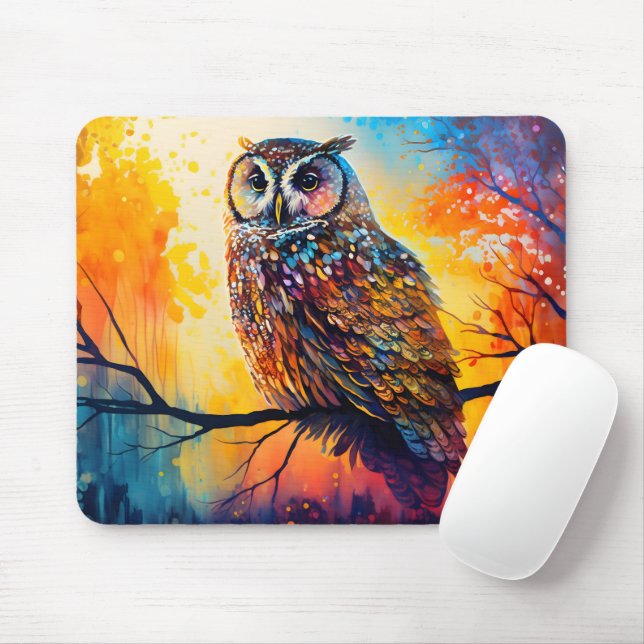 Forest Watchers, forest dwellers, owl Mouse Mat (With Mouse)