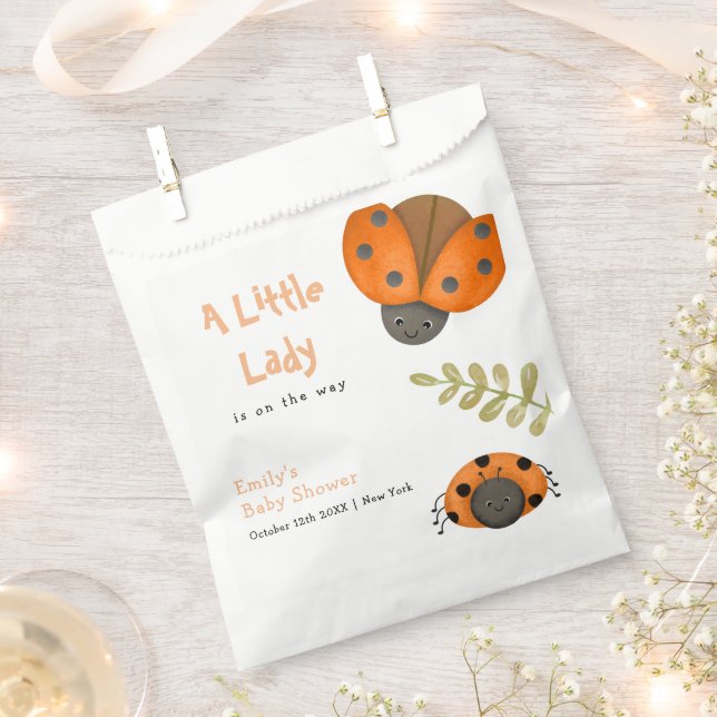 Forest Watercolor Little Ladybug Baby Shower  Favour Bags (Clipped)