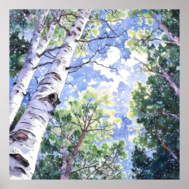 Forest Watercolor Painting Art Print  (Front)