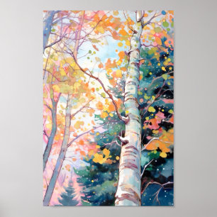 Forest Watercolor Painting Art Print 