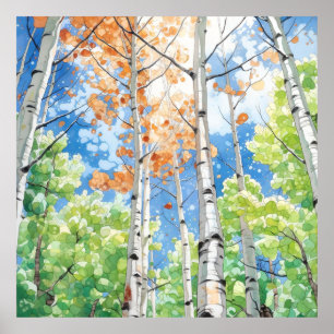 Forest Watercolor Painting Art Print 