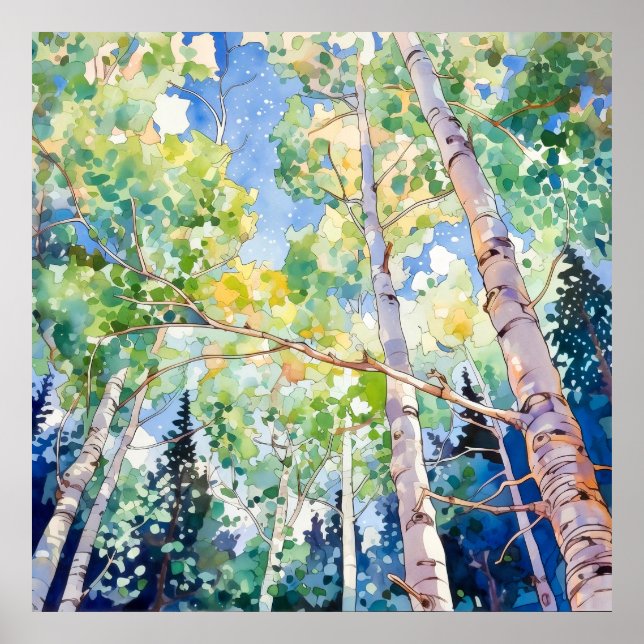 Forest Watercolor Painting Art Print  (Front)