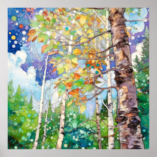 Forest Watercolor Painting Art Print 