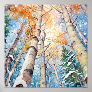 Forest Watercolor Painting Art Print