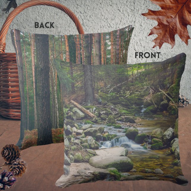Forest waterfall and pine forest cushion (Creator Uploaded)
