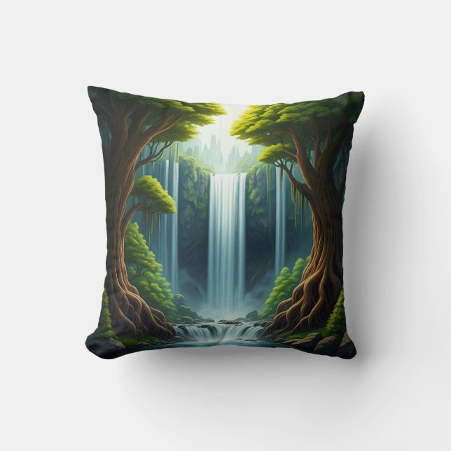 Forest Waterfall  Cushion (Front)