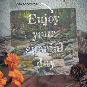 Forest waterfall  holiday card