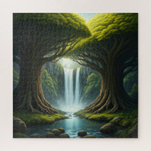 Forest Waterfall Jigsaw Puzzle