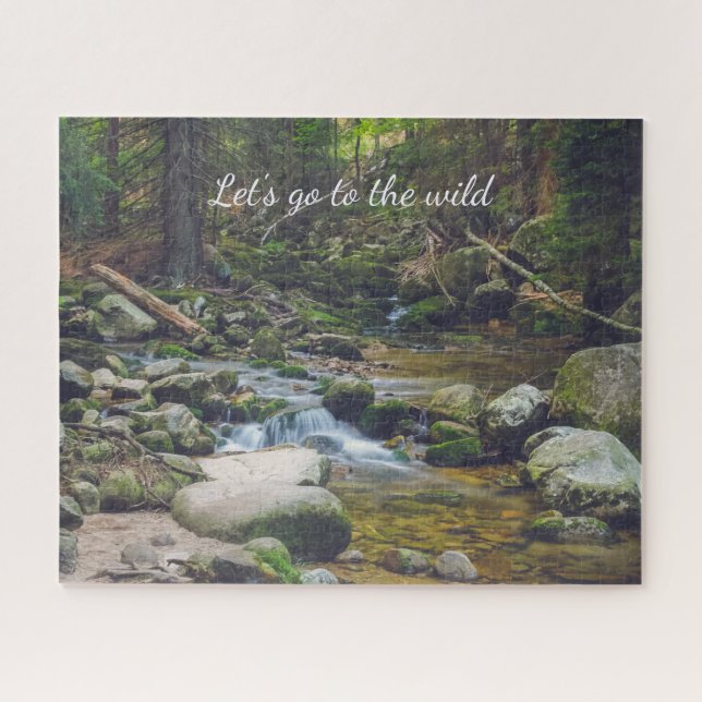 Forest waterfall poster jigsaw puzzle (Horizontal)
