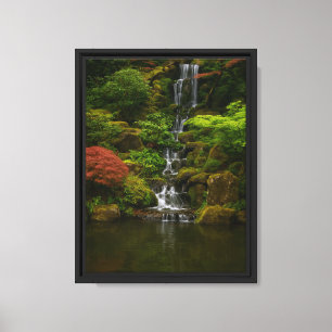 Forest Waterfall Tranquil Landscape Canvas Print