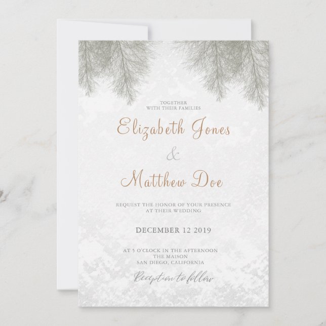 Forest Wedding A Winter Wedding Invitation (Front)