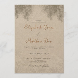 Forest Wedding A Winter Wedding Rustic Invitation