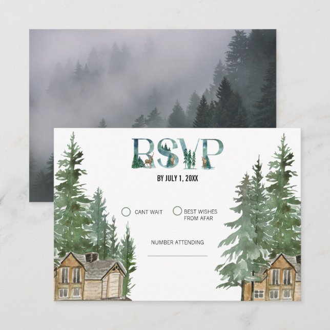 Forest Wedding  RSVP Card (Front/Back)