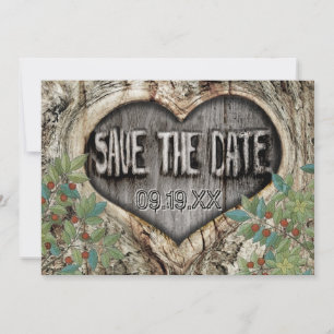 Forest Wedding Rustic Heart in Tree Save the Date