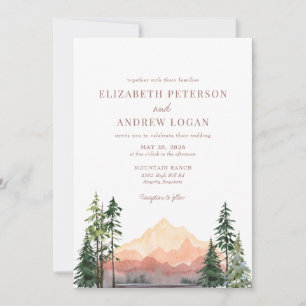 Forest Wedding Rustic Mountains Invitation