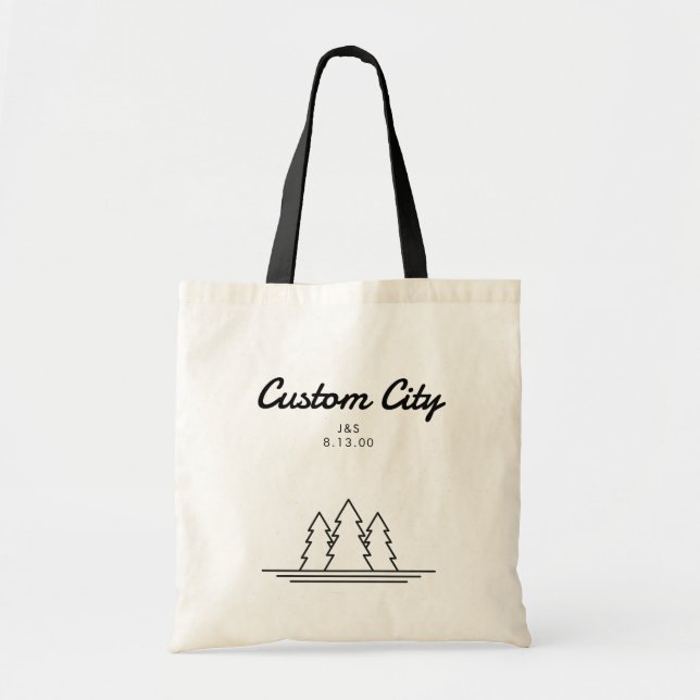 Forest Wedding Welcome Bag Custom Wedding Tote Bag (Front)