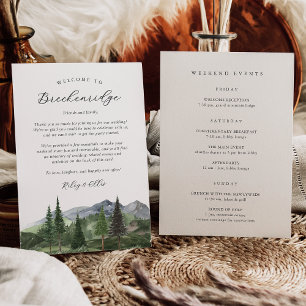 Forest Wedding Welcome Letter & Itinerary Card