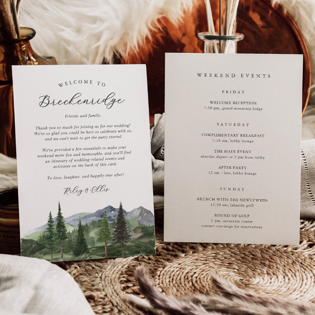 Forest Wedding Welcome Letter & Itinerary Card (Creator Uploaded)