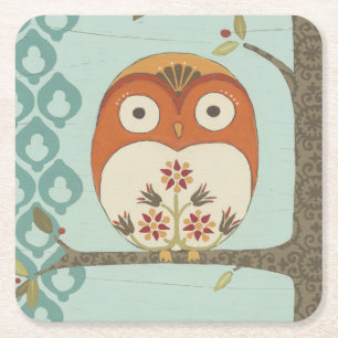 Forest Whimsy I Square Paper Coaster