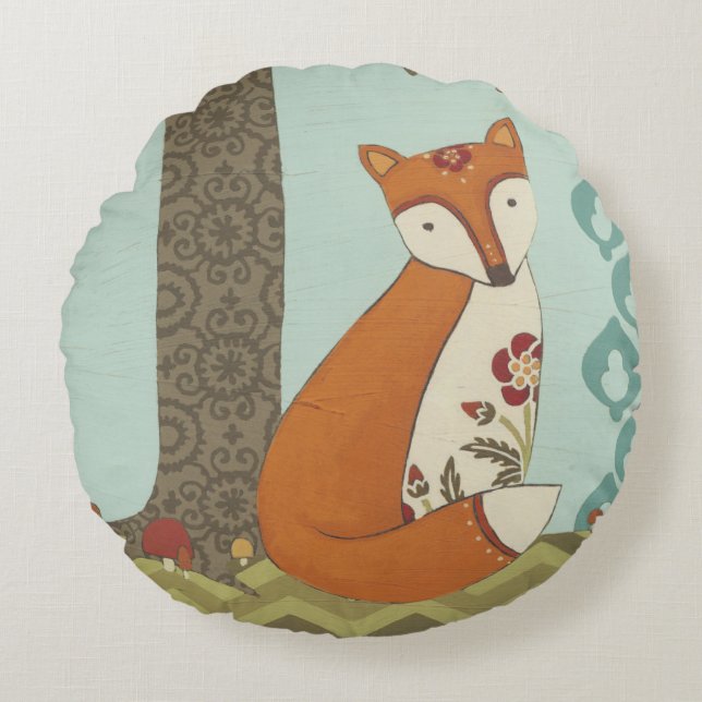Forest Whimsy III Round Cushion (Front)