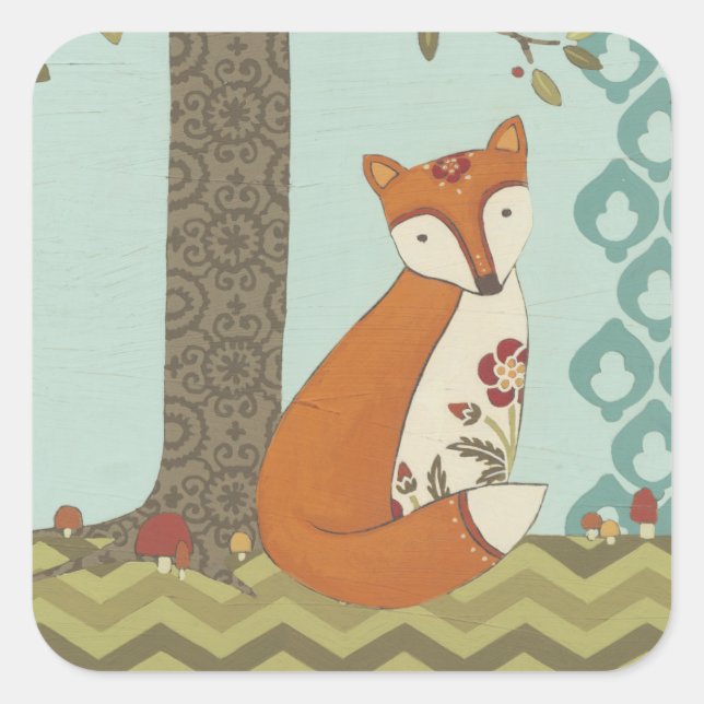 Forest Whimsy III Square Sticker (Front)