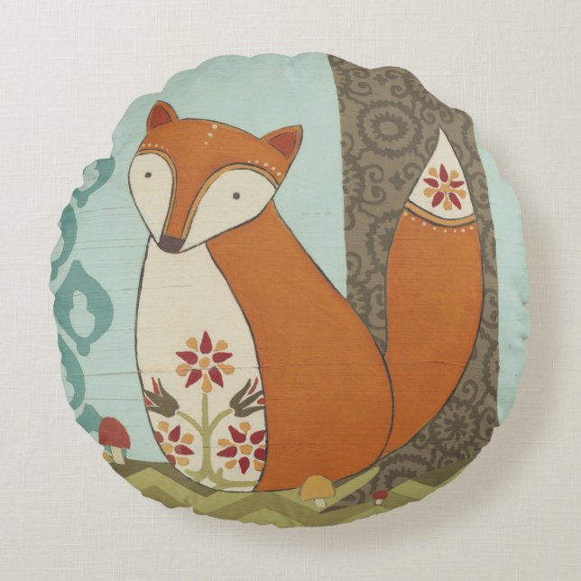 Forest Whimsy IV Round Cushion (Front)