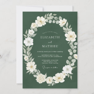 Forest White Petal Wedding Invitation