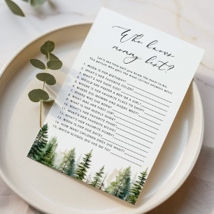 Forest Who knows mummy best baby shower game